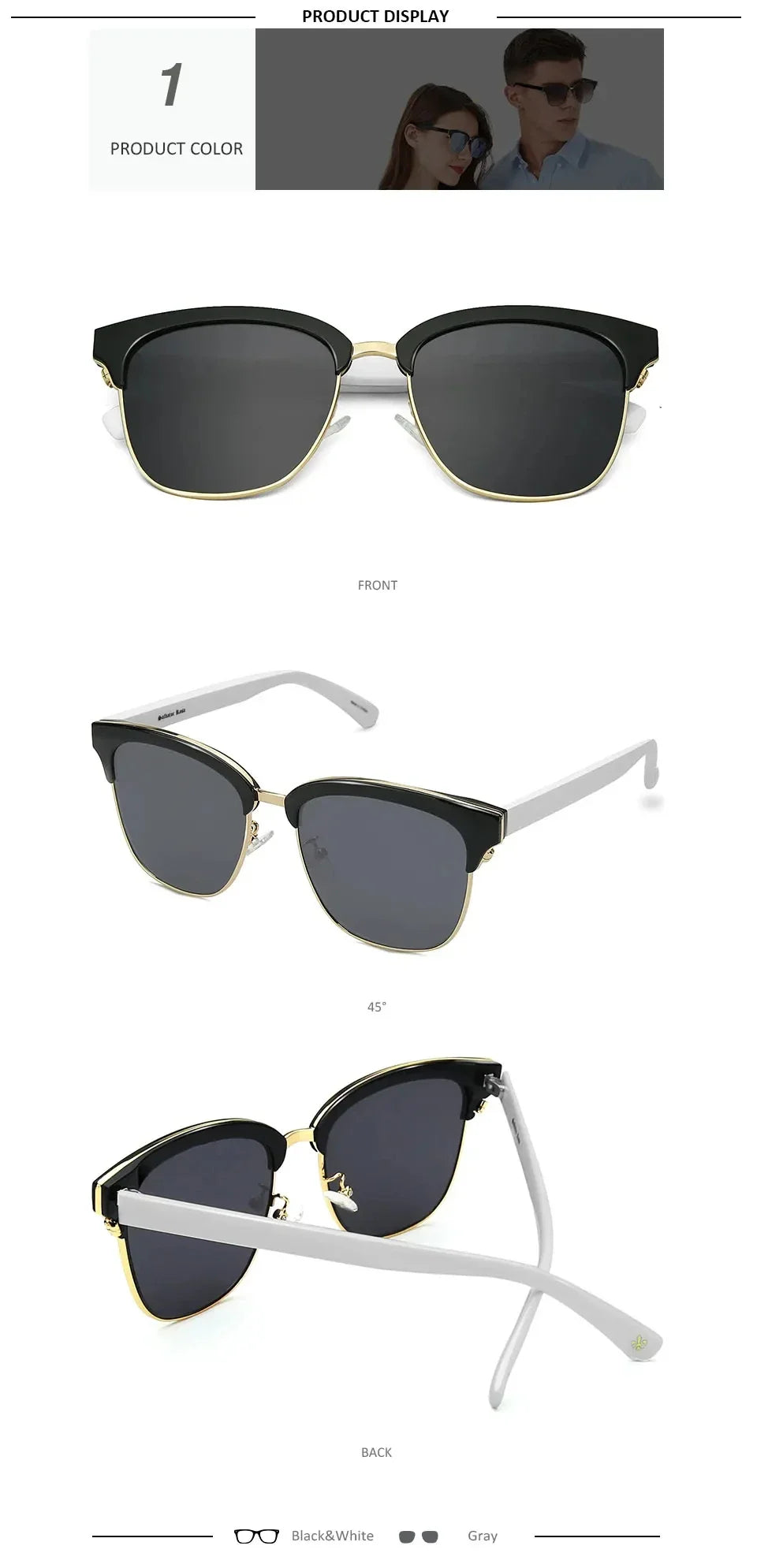 Half Frame Sunglasses Women's Fashion Half Frame Driving Sunglasses Outdoor Travel