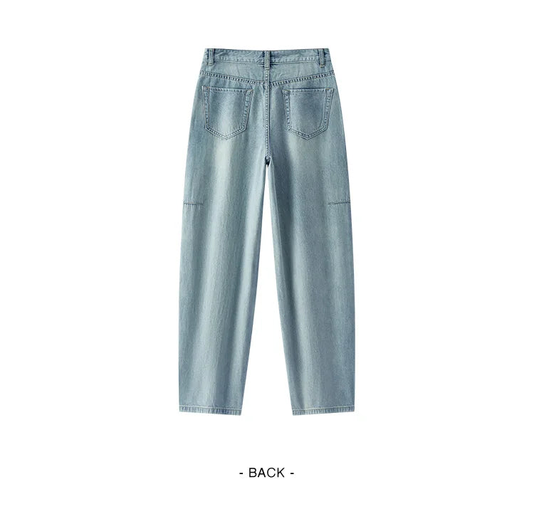 Semir Women Pants Denim Cotton Vintage Distressed Slit Wide Leg Curved Street Style Fashion Cool 2026 Summer Casual Wear Top
