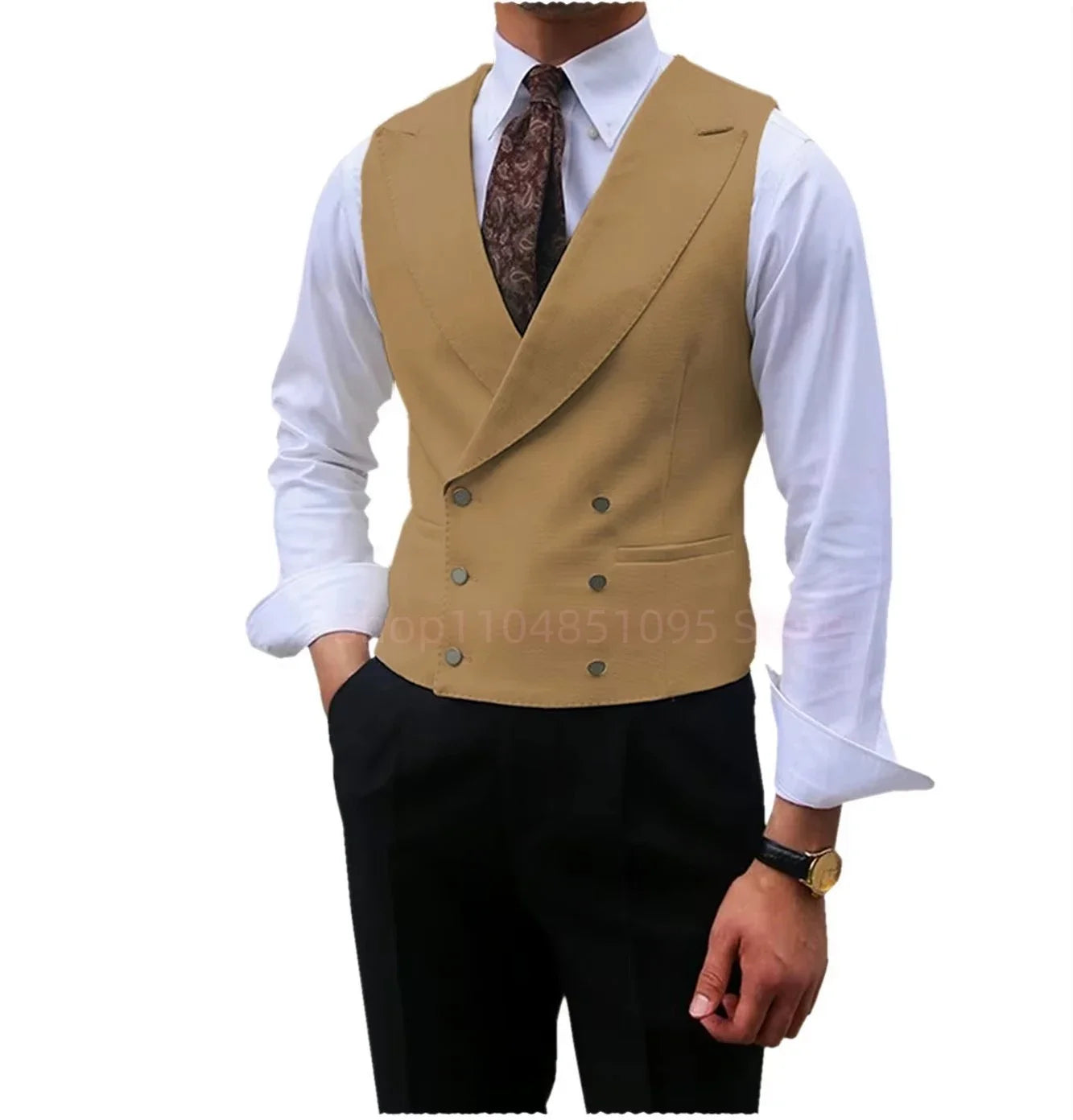 Fashion Solid Vests for Men Casual Style Sleeveless Male Fashion Waistcoat 1 Piece Slim Fit Beach Prom Party Suits Vest