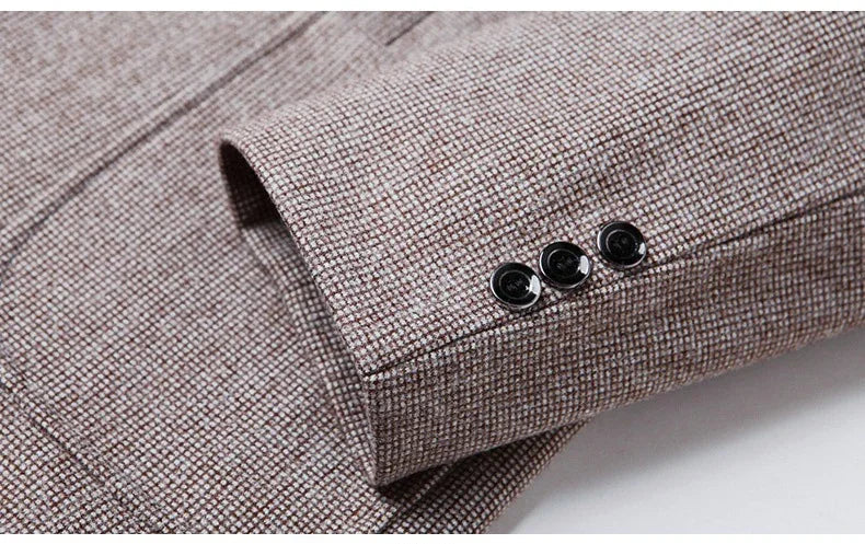 Brand 2026 Spring Elegant Blazer for Men Long Sleeve 2 Button Wedding Party Easy Care Business Blazers Suits Men