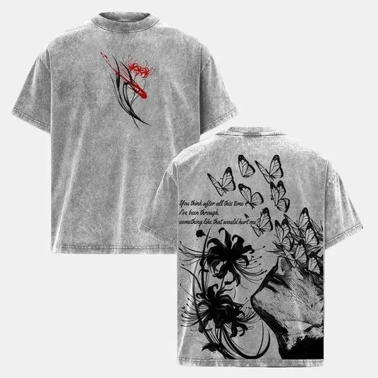 Hot Tokyo Ghoul Anime Kaneki Ken Graphic T Shirt Vintage Washed T-shirt Men Women Clothing Oversized Cotton Short Sleeve Tees