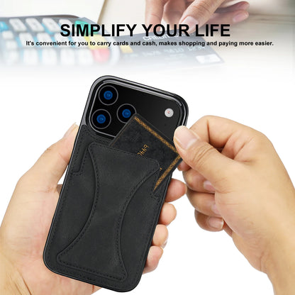 Foldable Kickstand Leather Phone Case For iPhone 17 Pro Max 16 Plus 15 14 13 12 Protective Credit Card Slots Kickstand Cover