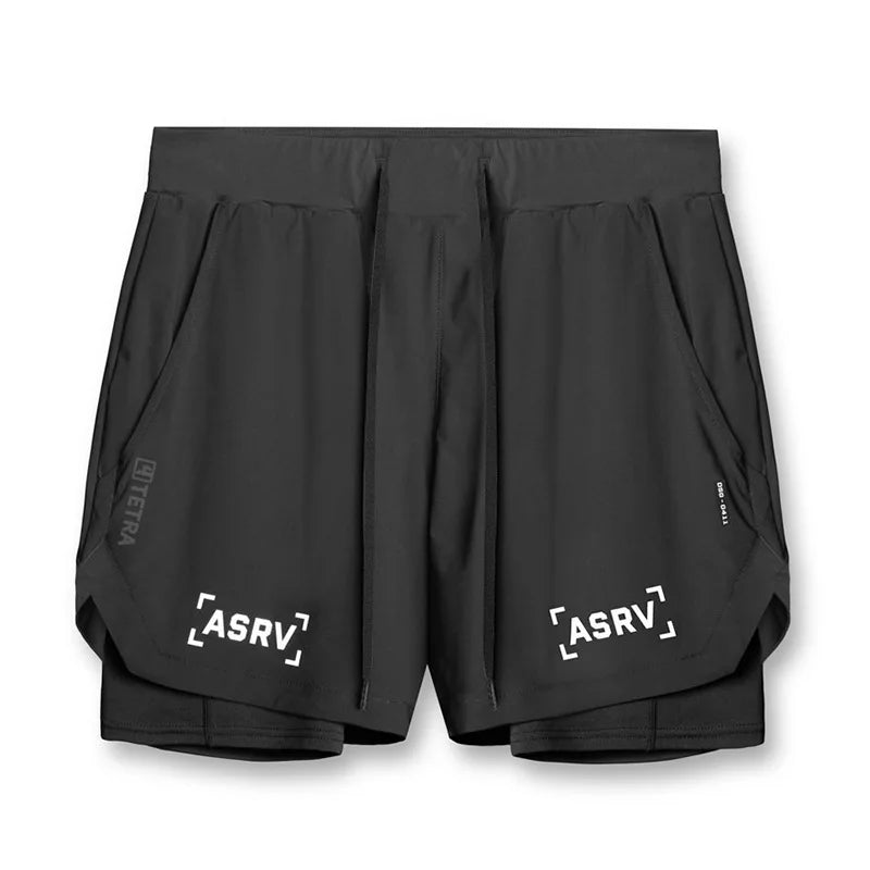Mens Quick Dry 2 in 1 Double-deck Shorts Gym Fitness Basketball Jogger Short Pants Summer Sports Workout Bottoms Sweatpants