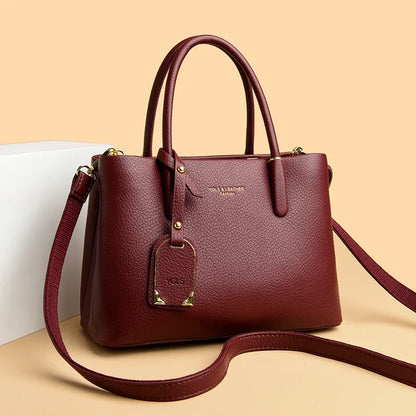 Solid Color pu leather Zipper Sweet Ladies Tote Bags on Sale 2025 High Quality Large Capacity Concise Shoulder Bags for Women