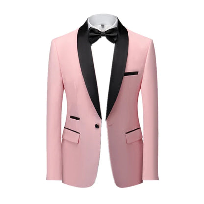 2026 Men's Skinny Terno Masculino, Formal Slim Fit Tuxedo Prom Suit / Male Groom Wedding Blazers High Quality Dress Jacket Coat