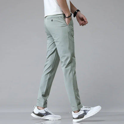 Spring Summer Ultra-thin Men's Stretch Slim Straight Casual Pants High Quality Fashion Breathable Golf Sports Trousers