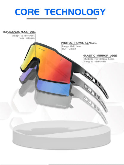 Photochromic Cycling Glasses UV400 MTB Clear Mountain Bike Transition Bicycle Sunglasses for Men Women Sports Eyewear
