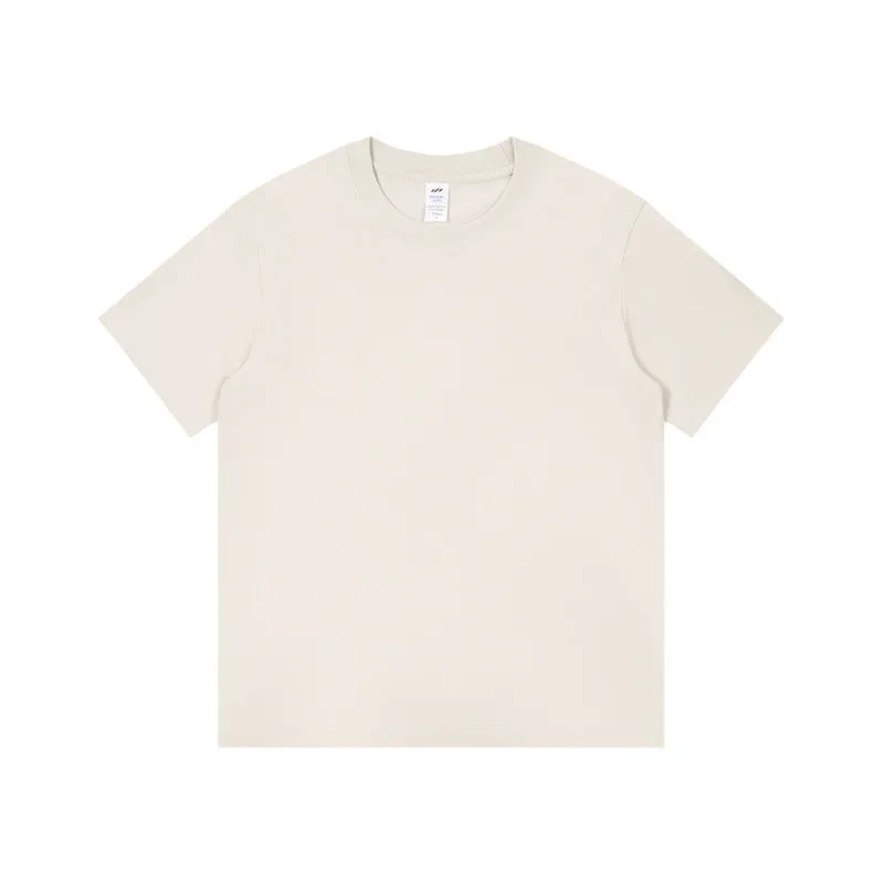 8.1Oz 230gsm Men's Pure Cotton T Shirts 2025 Summer New Oversizes Solid Color T-Shirts for Men and Women Customizable