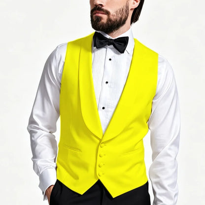 Men Vest Ivory With Lapel Single Breasted Solid Waistcoat For Wedding Banquet Business Work Office Casual Daily Men Suit Vest