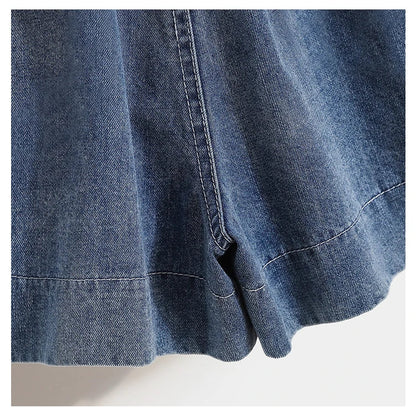 Casual Plus Size Summer Denim Shorts Women Loose Wide Leg Jeans Short Pants Femme Stretch High Waisted Harem Baggy Shorts Woman