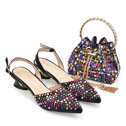 Fashion Women Shoes and Bags To Match Set Italy Party Pumps Italian Matching Shoe and Bag Set for Party Wedding Shoes Bride