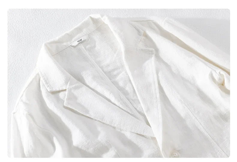 Y803 Spring Autumn Good Quality Linen Blazer For Men Business Casual Solid Color Simple Double Buttons Thin Male Suits Jackets