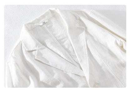 Y803 Spring Autumn Good Quality Linen Blazer For Men Business Casual Solid Color Simple Double Buttons Thin Male Suits Jackets
