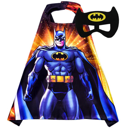 Halloween Super Hero Masquerade Mask Cape Cloak Anime Spider Man Batman Cloak Action Figure Marvel Toys Cosplay Party Gift