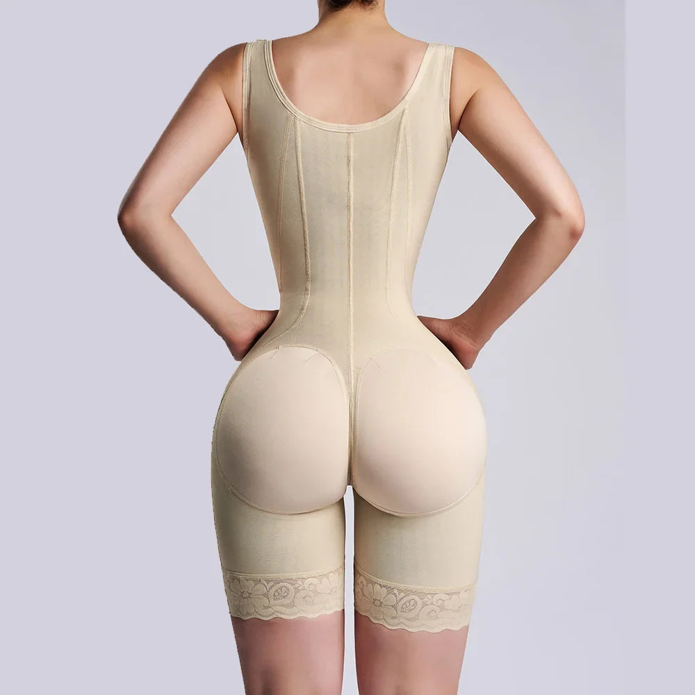 Shapewear Mid-leg Adjustable Hook and Eye Bodysuit High Compression Faja Colombianas Tummy Control Underwear