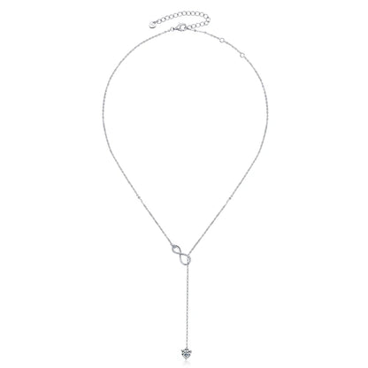 Certified Moissanite Heart Infinite Pendant Necklace Chain for Women S925 Sterling Silver Necklaces Fine Jewelry Gifts
