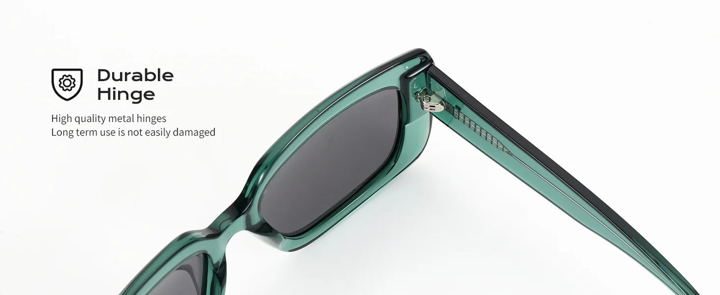 Women Large Rectangle Polarized Sunglasses Thick Frame UV400 Protection Acetate Square Sun Glasses Fashion Shade