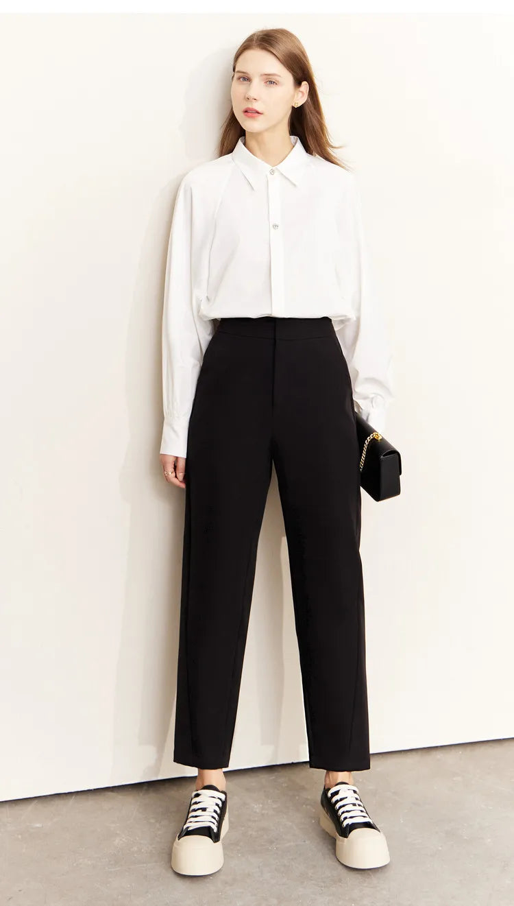 Minimalism Shirt Women 2025 French Puff Sleeve Business Shirts Female Blouse Urban Style Elegant Fashion Top 12241003