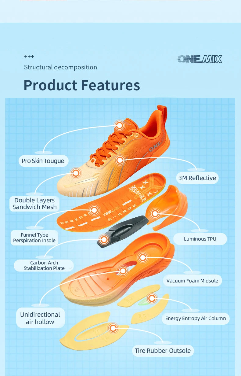 Bumper Elite Men Cushioning Running Shoes Heavy Duty Non-Slip Outdoor Athletic Sneakers Lace-Up Sport Shoes for Marathon