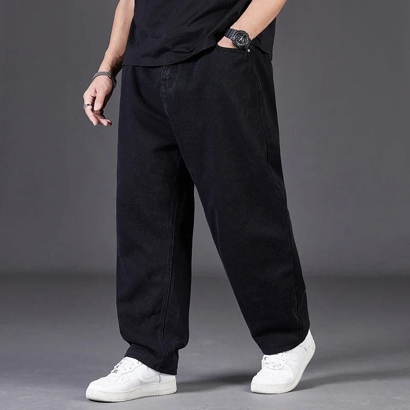 Big Size Jeans Men Good Quality Large Size Jumbo Long Loose Pants Plus Size Loose Jeans Men Wearable Seasons Denim Baggy Jean