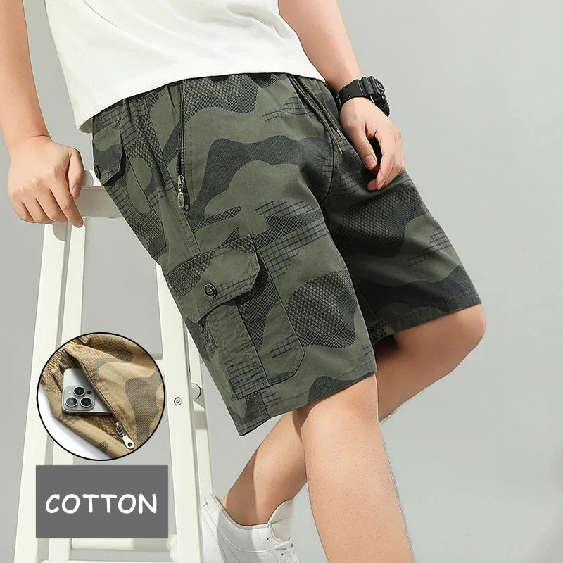 2026 Mens Cargo Shorts Hiking Running Shorts Light Weight Summer Camo Shorts with Pocket