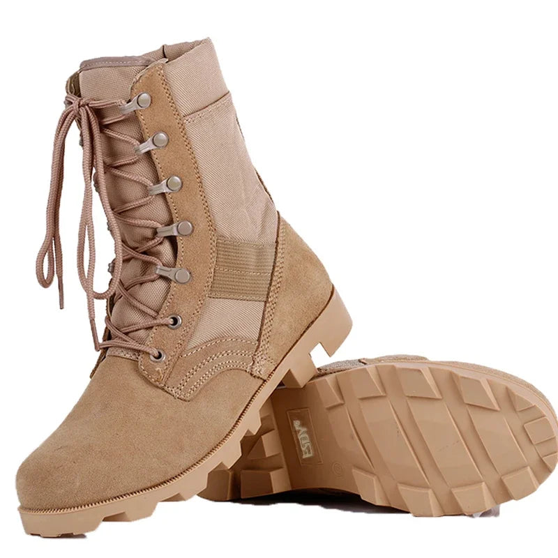 Male Outdoor Training Combat Hunting Boots Spring Autumn Men Jungle Hiking Sports Climbing Camping Breathable Camo Desert Shoes