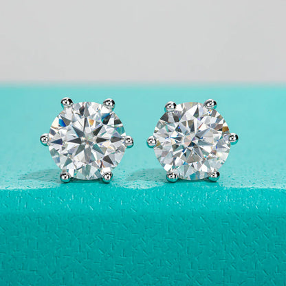 4/2/1ct Total Moissanite Stud Earrings 925 Sterling Silver Certificate Moissanite Earrings Jewelry Making Supplies
