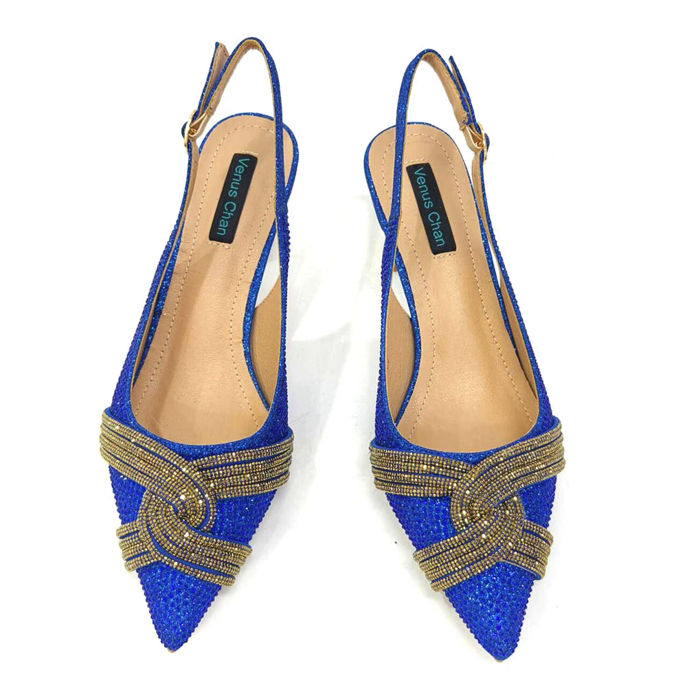 Black Hollow Design With Pointed Shoes And Fashion Three-Dimensional Bag Cozy Rhinestones Are Suitable For Parties