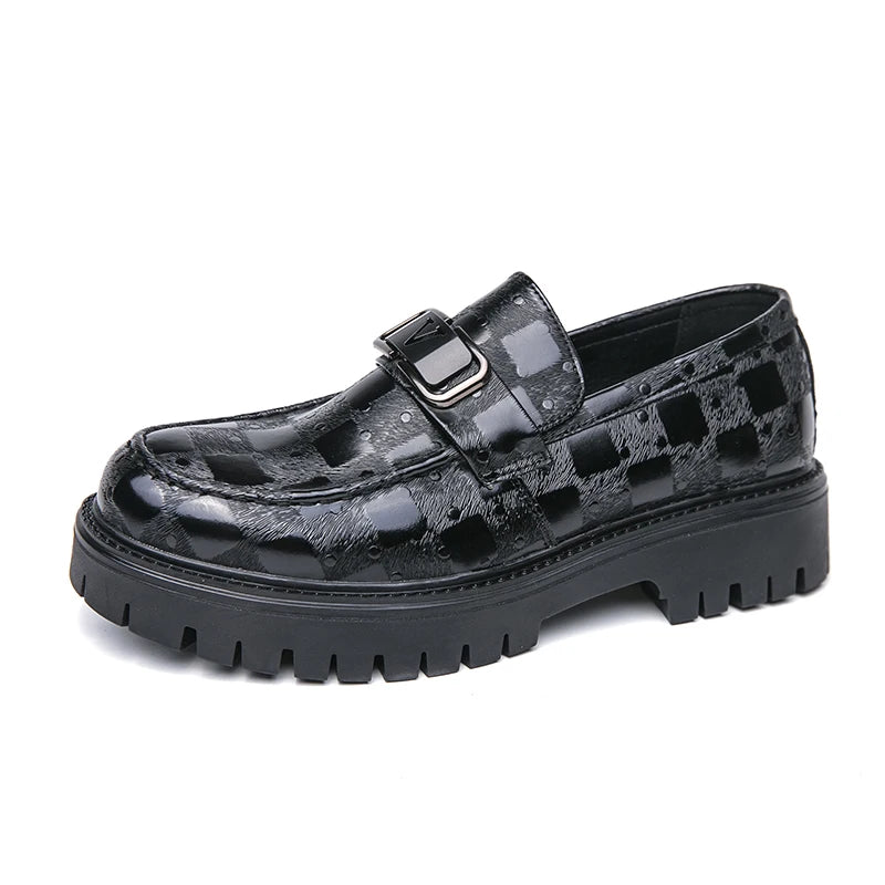 New Platform Men's Casual Shoes Comfortable Fashion Luxury Loafers Men's Leather Shoes Heightening Loafers Beans Driving Shoes