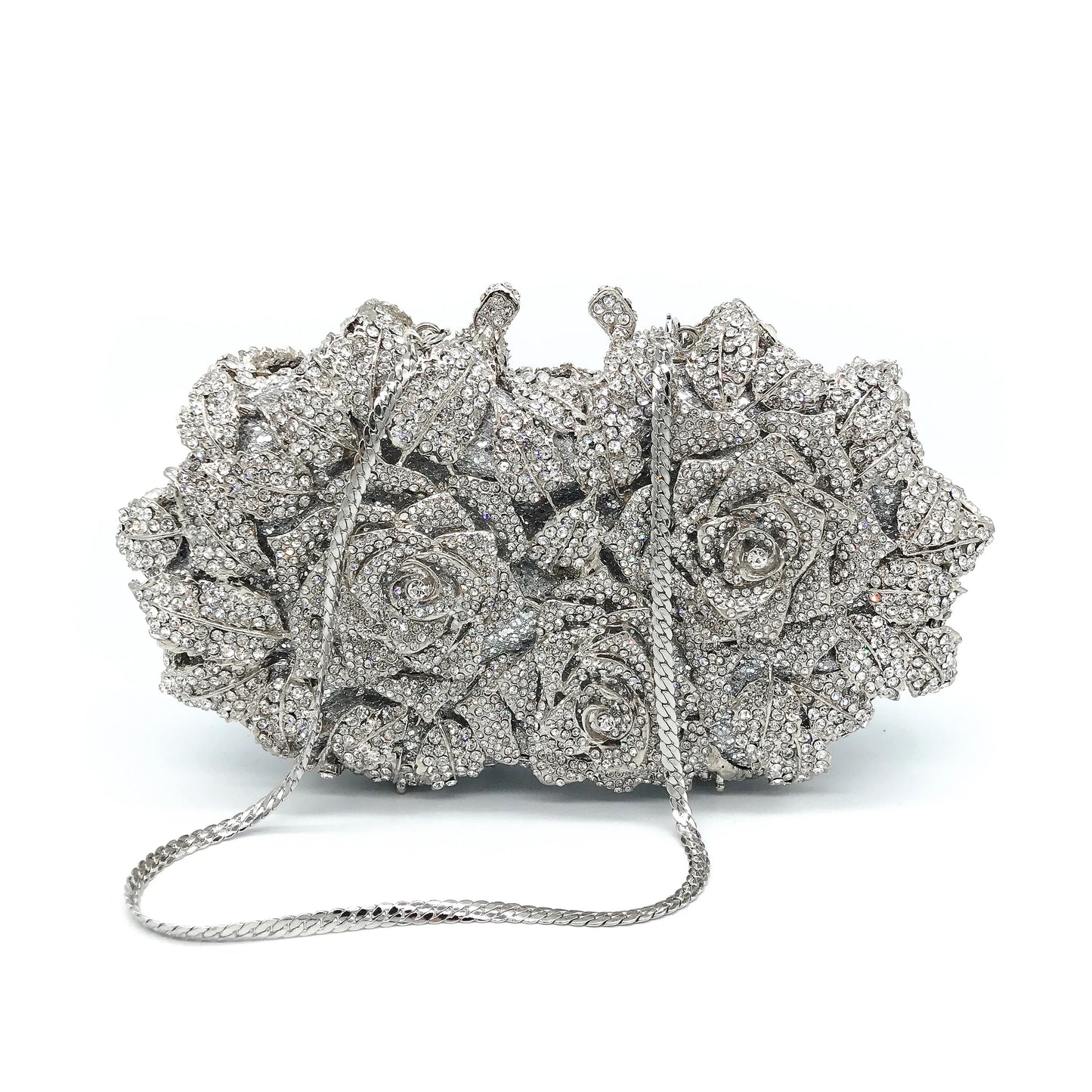 High Quality Luxury Rose Diamond Women Luxury Rhinestone Crossbody Clutch Evening Bag