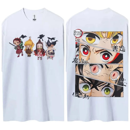 Demon Slayer Men's T-shirt Kamado Tanjiro Japan Anime Summer Boy Spring and Autumn Children's Short Sleeves Parent-Child Wear