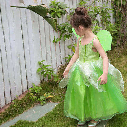Girls Tinkerbell Fairy Dresses LED Light Up for Girls Costume Kids Cosplay Flower Fairy Princess Clothes Christmas Party Outfit