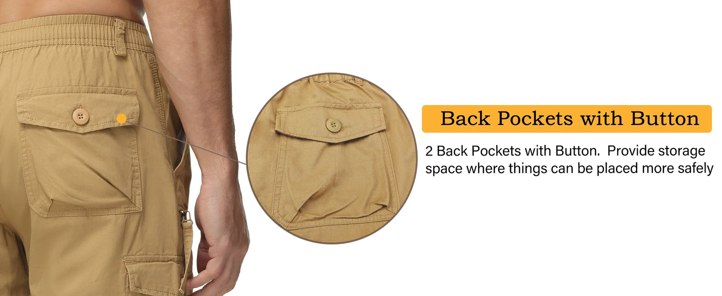 Below Knee Length 3/4 Long Shorts Men's Outdoor Capri Pants Multi Pocket Summer Twill Work Cargo Pants Man