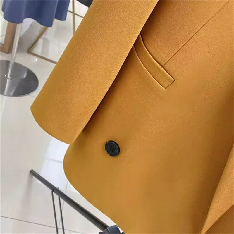 New Women Elegant Straight Suit Jacket Casual Office Lady Blazer High-end Clothes Spring Autumn Cardigan Jacket Female Outerwear