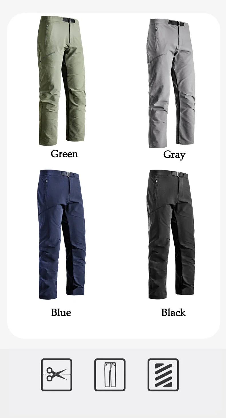 Male Hiking Pants Outdoor Waterproof Windproof Mountaineering Trousers Autumn With Belt Elasticity Fishing Cycling Cargo Pants