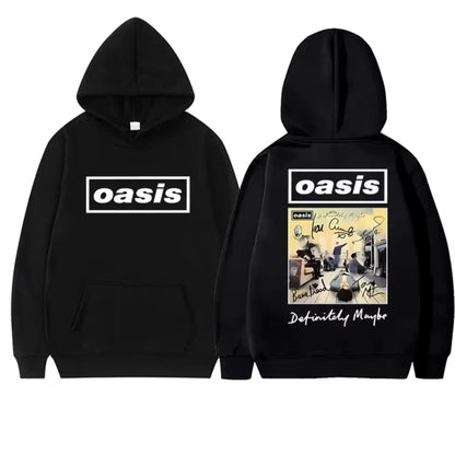 2025 Hot Sale British Rock Band Oasis Graphic Double Sided Printed Hoodie Men Women Fleece Autumn Winter Hip Hop Male Sweatshirt