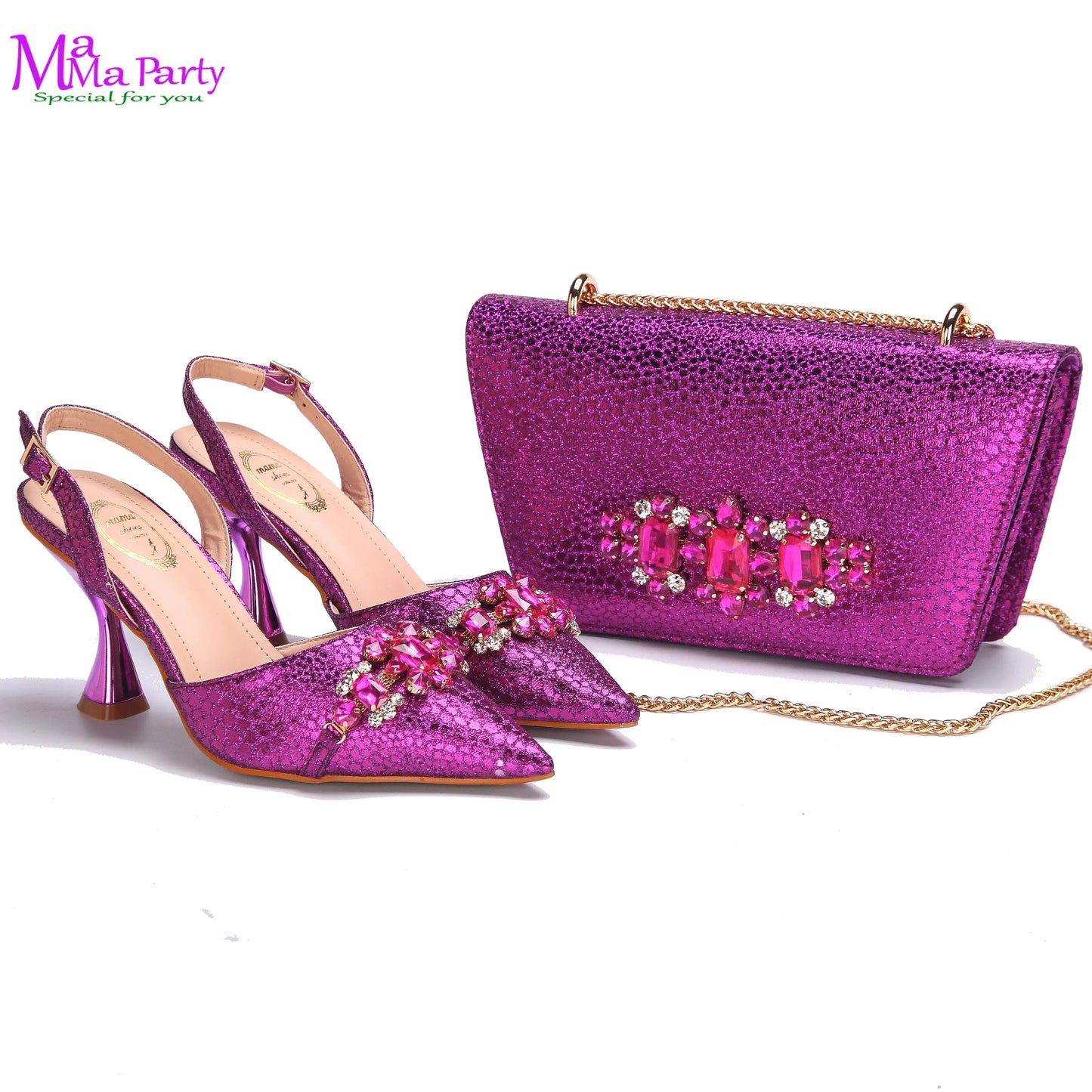 Wine Fashion Leisure Style 2025 New Coming Nigerian Women Shoes Matching Bag Set Pointed Toe High Quality  For Wedding Party