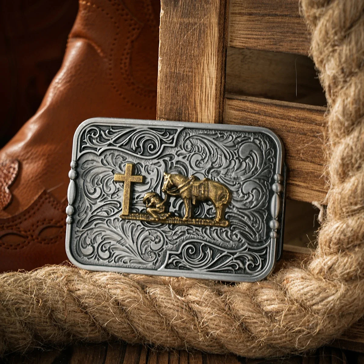 Western Style Plate Buckle Belt Metal Buckle One Belt Buckle