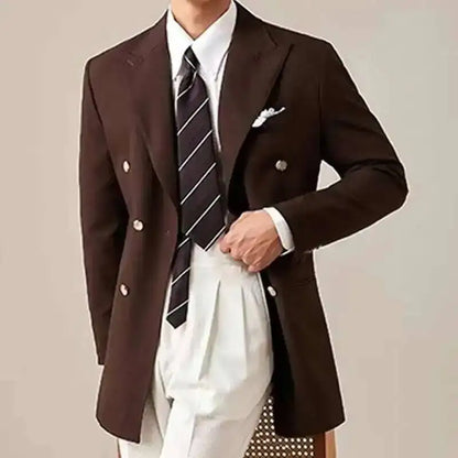 Spring Jacket Men Blazer Masculino Slim Fit Blazer Hombre Lapel Collar Casual Business Italian Style Double Breasted Blazer Men