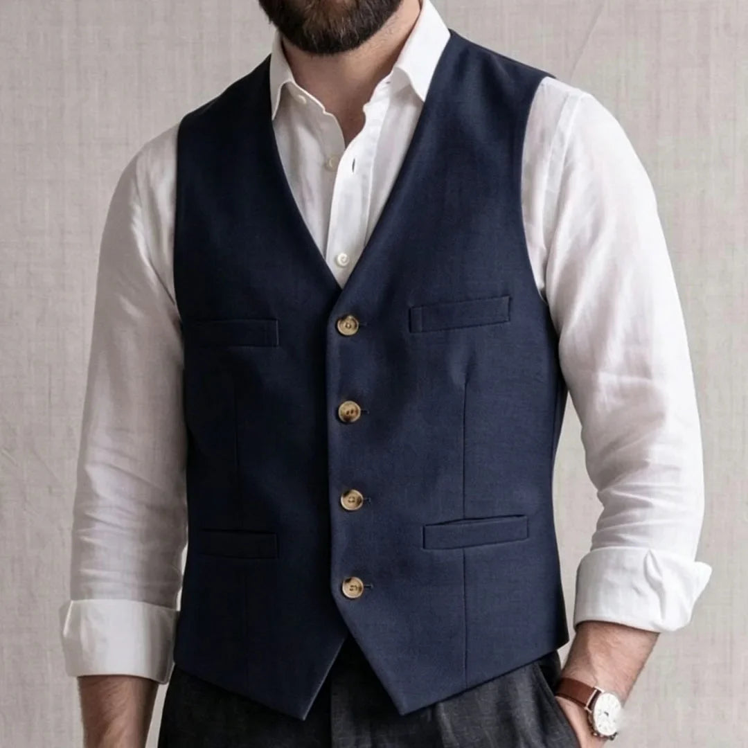 Men Vest Gray Solid Single Button V Neck Waistcoat For Wedding Banquet Business Party Office Work Casual Daily Men Suit Vest