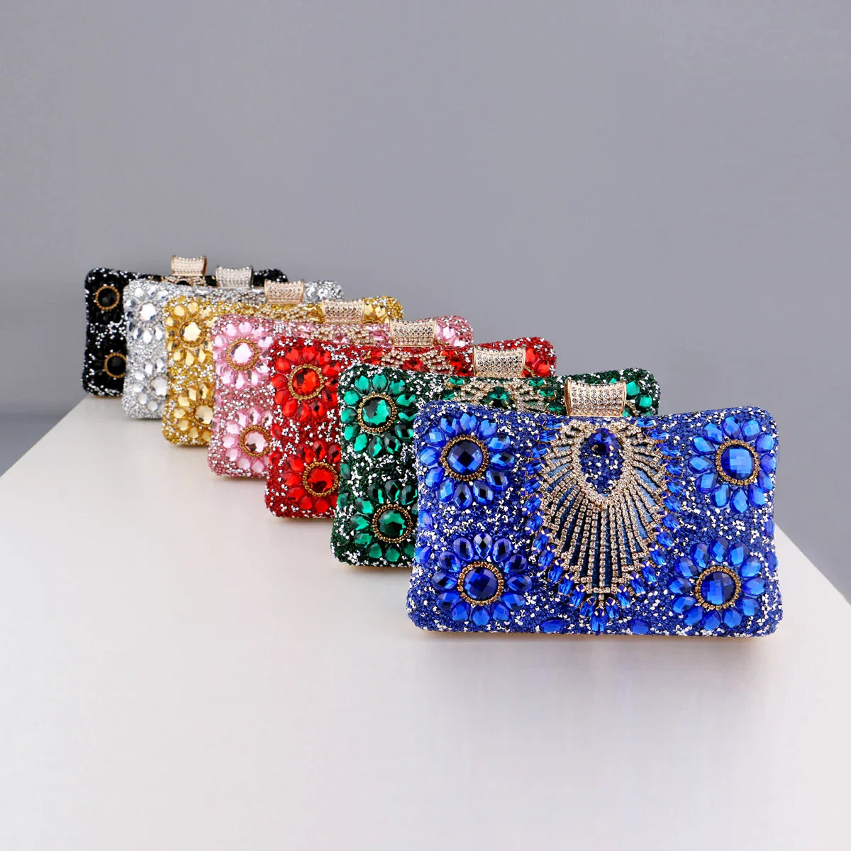 Flower One Side Glitter Tassel Women Evening Bags Diamonds Small Day Clutch Luxury New Chain Shoulder Handbags For Party