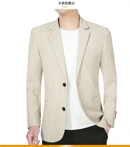 Sky Blue Men's Suit Jacket Thin Blazers Spring Autumn Solid Business Formal Wear Men Clothing Wedding Coat Oversize 4XL