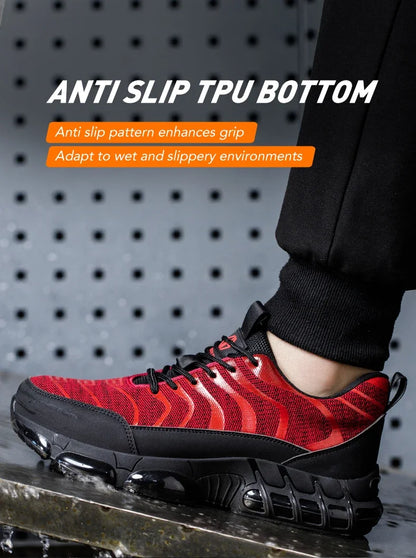New 2024 Fashion Steel Toe Work Safety Shoes For Men Anti-smash Anti-puncture Indestructible Sneakers Protective Male Footwear