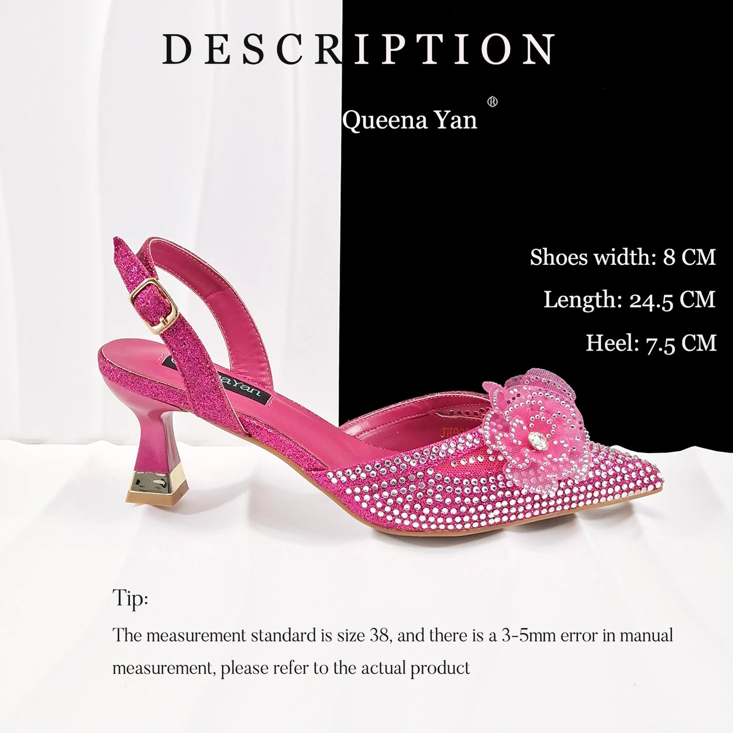 Elegant African-Inspired Evening Shoes and Handmade Clutch Set Pointed Toe High-Heel Women's Footwear and Matching Bag