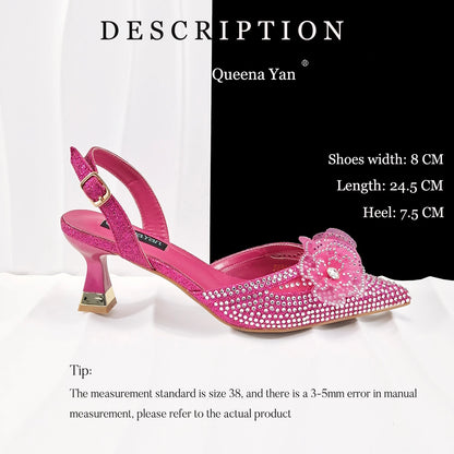 Elegant African-Inspired Evening Shoes and Handmade Clutch Set Pointed Toe High-Heel Women's Footwear and Matching Bag