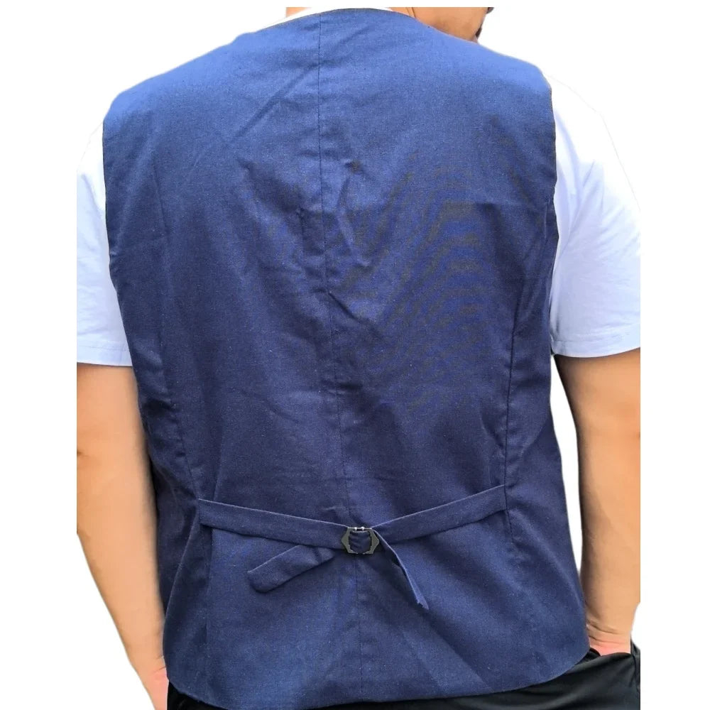 V Neck  Men's Vest Linen Suit Vest Summer Leisure Cotton Linen Waistcoat For Beach