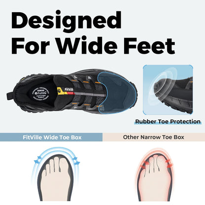 Men'S Extra Wide Sneakers Slip-On Shoes Comfortable Running Shoe Non-Slip Hiking With Arch Support For Swollen Feet