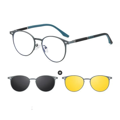 New Style 3 In 1 Metal Magnet Clip On Polarized Sunglasses Men Women Luxury Brand Design Sun Glasses Frame Eyewear UV400