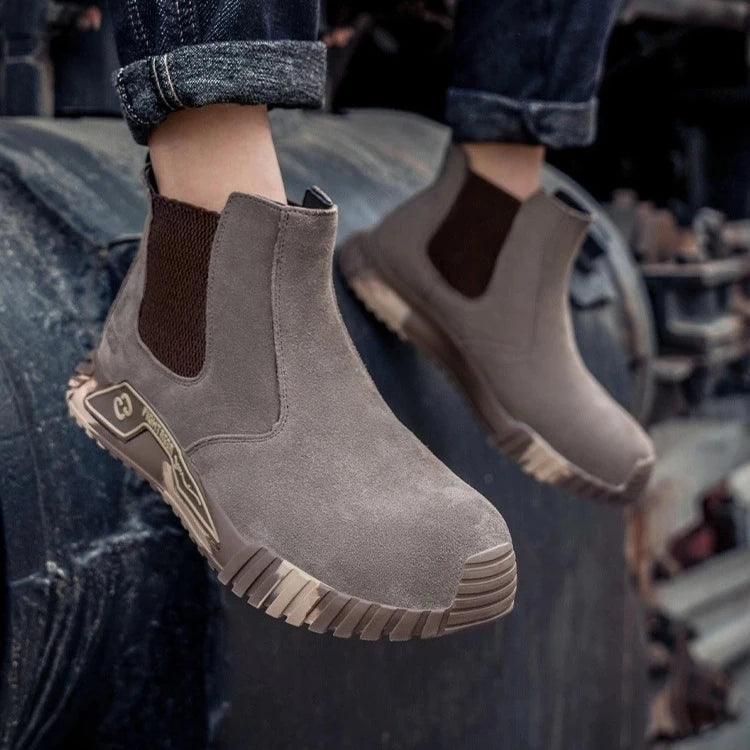 steel toe work boots for men industrial construction work protection shoes anti smash anti puncture safety shoes without laces