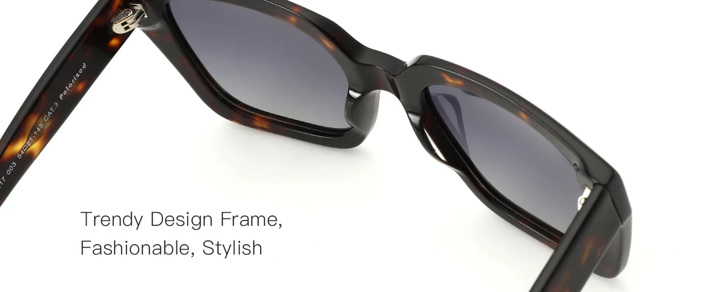 Trend Square Polarized Sunglasses Women Uv400 Protection Shade Ultra Light Acetate Fashion Sun Glasses ZS6217
